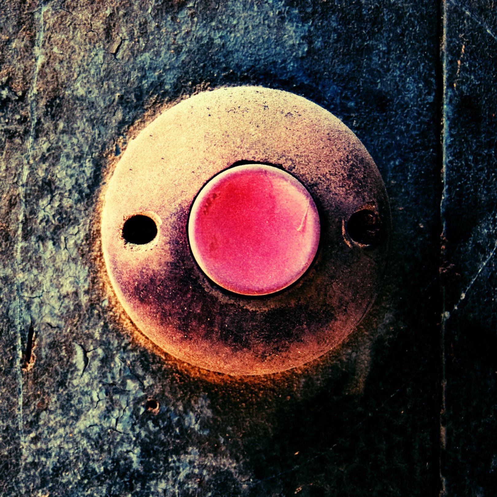 red and yellow old doorbell